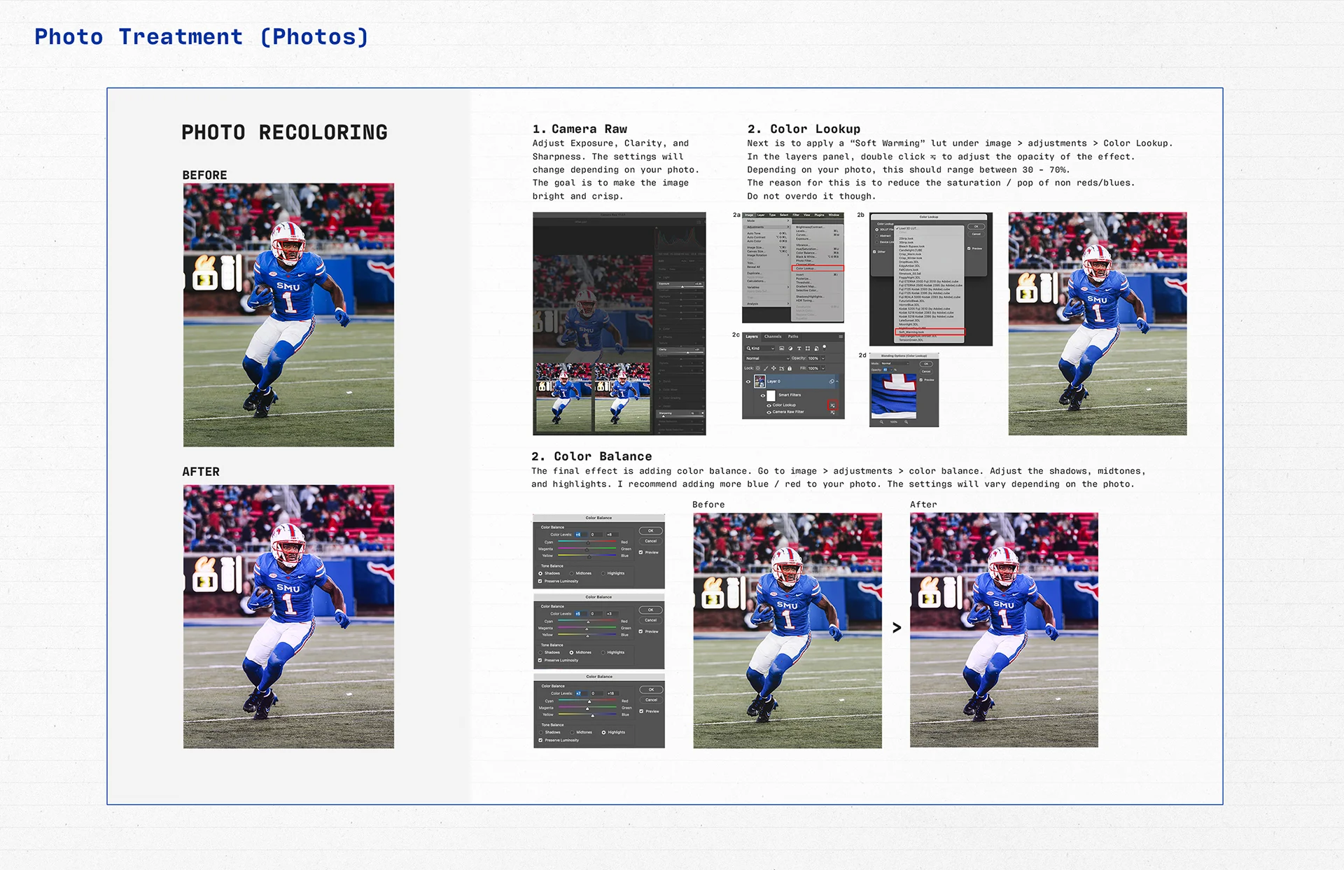 SMU Football Photo Treatment
